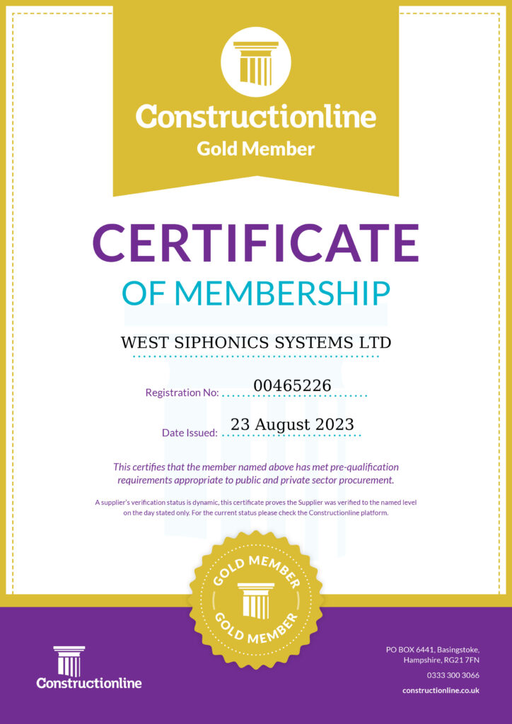 West Siphonic Systems receive yet more certificates 3