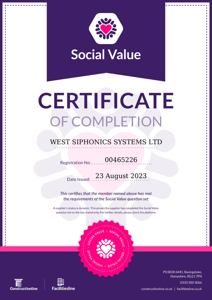 West Siphonic Systems receive yet more certificates 4