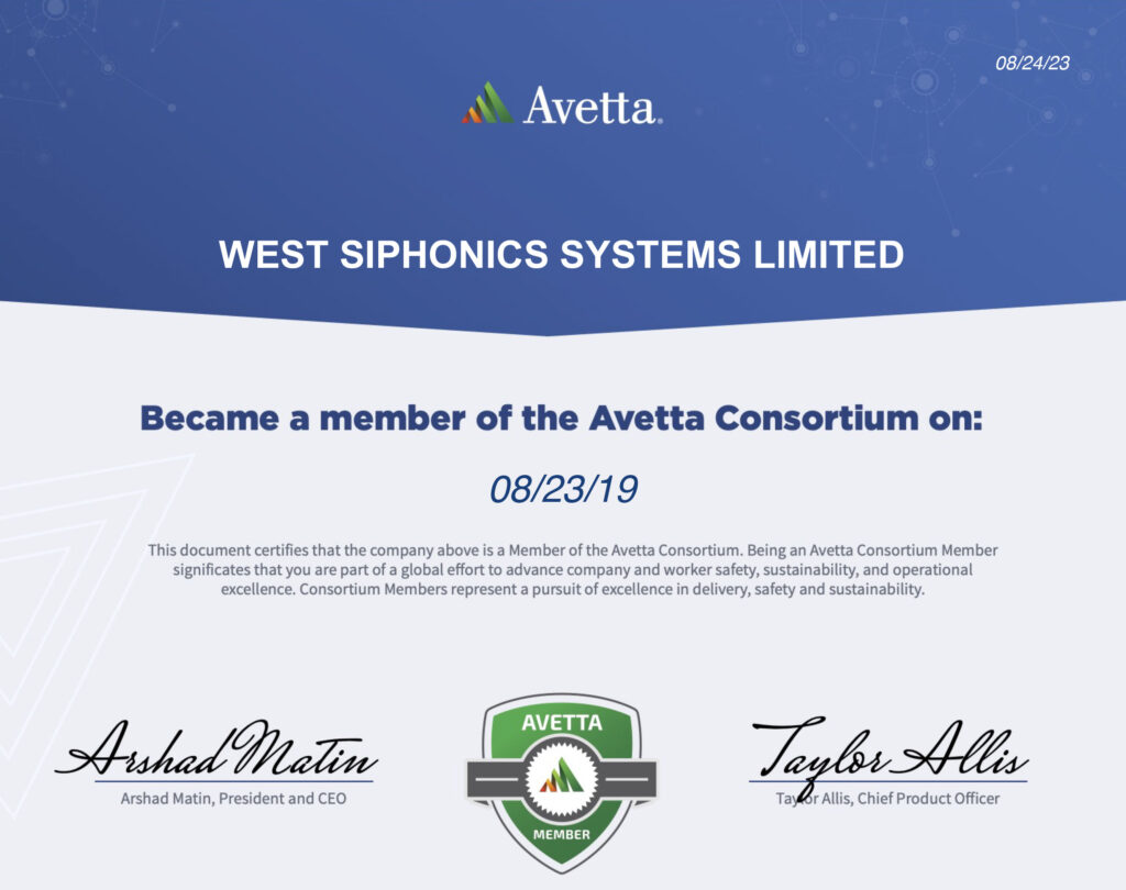 West Siphonic Systems receive yet more certificates - West Siphonics ...